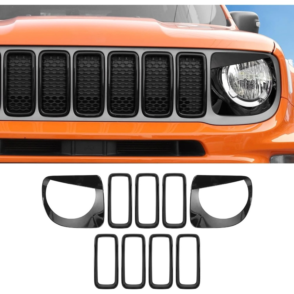 Orange and Black Car Grille Cover Set